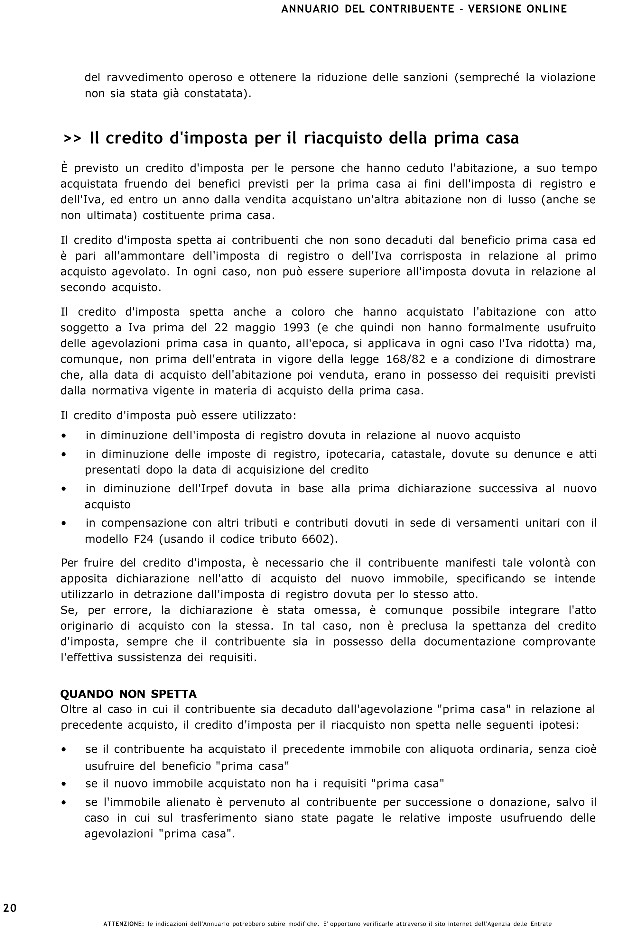 Credito d imposta prima casa. affordable benefici prima casa in ... Credito d imposta per riacquisto prima casa